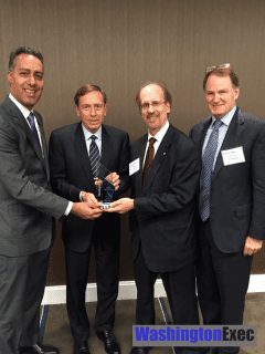 JD Kathuria (WashingtonExec), General David Petraeus (KKR Global Institute), Greg Baroni (Attain), Brian McHugh (ManTech International) 