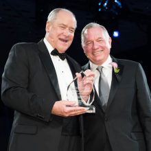 David Timko & C.E. Andrews – David Timko, LLS Senior Vice President, presents the James L. Eichberg Lifetime Achievement Award to C.E. Andrews, CEO of MorganFranklin Consulting. Andrews was recognized for his long-standing dedication to LLS and the greater Washington, D.C. community.