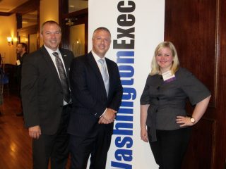 MARCOM Committee Co-Chairman Andrew Bryden (CRSA), sponsor Matt McQueen (Northrop Grumman), and speaker Joni Renick (CEB)