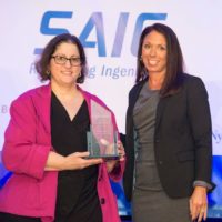 Last year, Stephanie Mango received a Pinnacle Award from Jamie Graham of KippsDeSanto