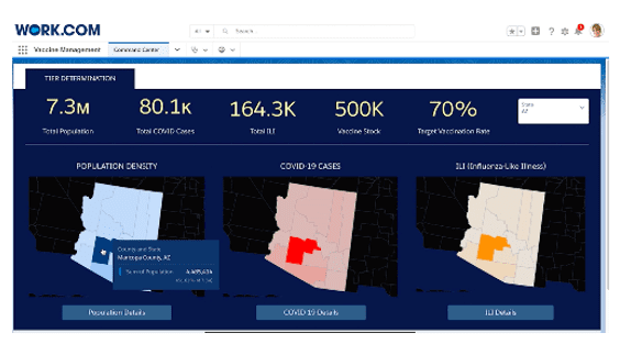 Work.com for Vaccines, aims to to help governments and health care organizations more safely and efficiently manage vaccine programs at scale. Image: Salesforce